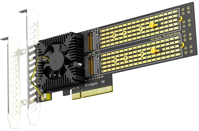 Main image of PA40 Quad M.2 NVMe to PCIe 3.0 X8 Adapter, Built-in Bifurcation