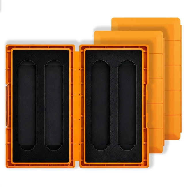 Main image of 3-Pack 4-Slot M.2 SSD Storage Case, NVMe/SATA 2280/2230, Orange