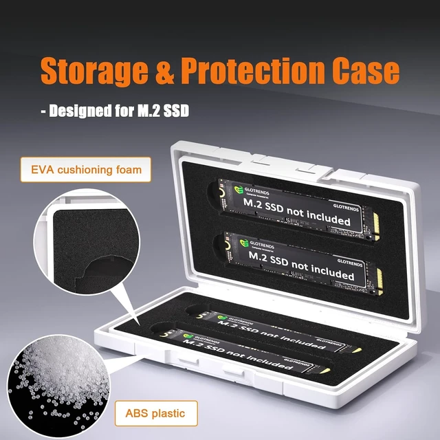 Alt view image 2 of 7 - 3-Pack 4-Slot M.2 SSD Storage Case, NVMe/SATA 2280/2230, White