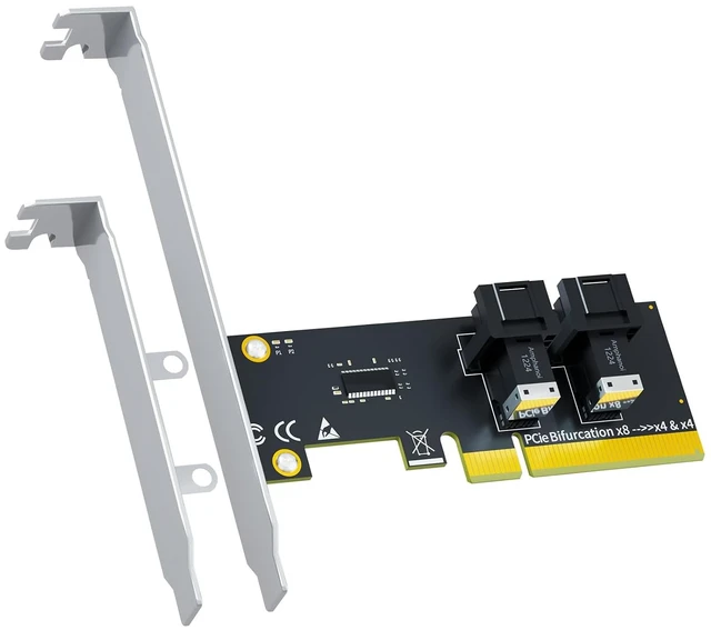 Main image of SF02 2-Port SFF-8643 to PCIe 4.0 X8, Bifurcation Required