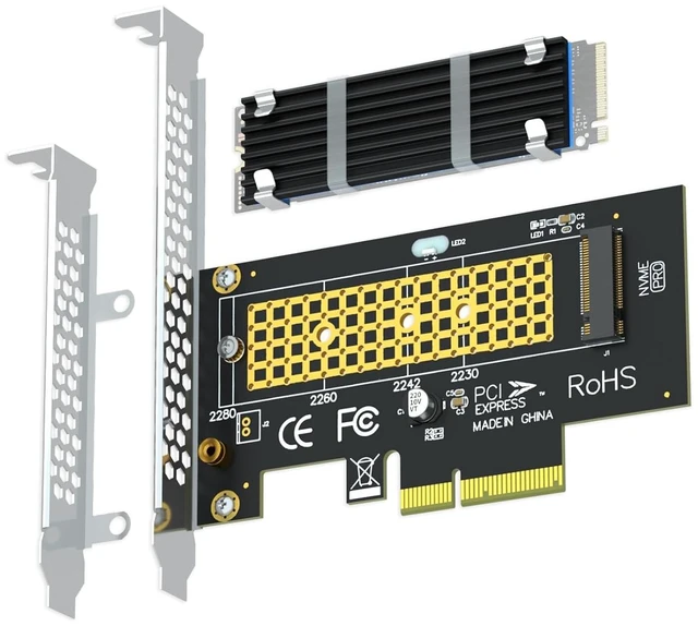 Main image of M.2 NVMe to PCIe 4.0 X4 Adapter with Heatsink for NVMe SSD
