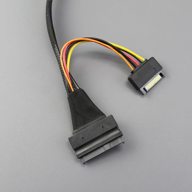 Alt view image 3 of 7 - 12G Mini-SAS(SFF-8643) to U.2 (SFF-8639) NVMe SSD Cable 0.5M with U.2 SSD Mounting Bracket (PCI-SFF8643)