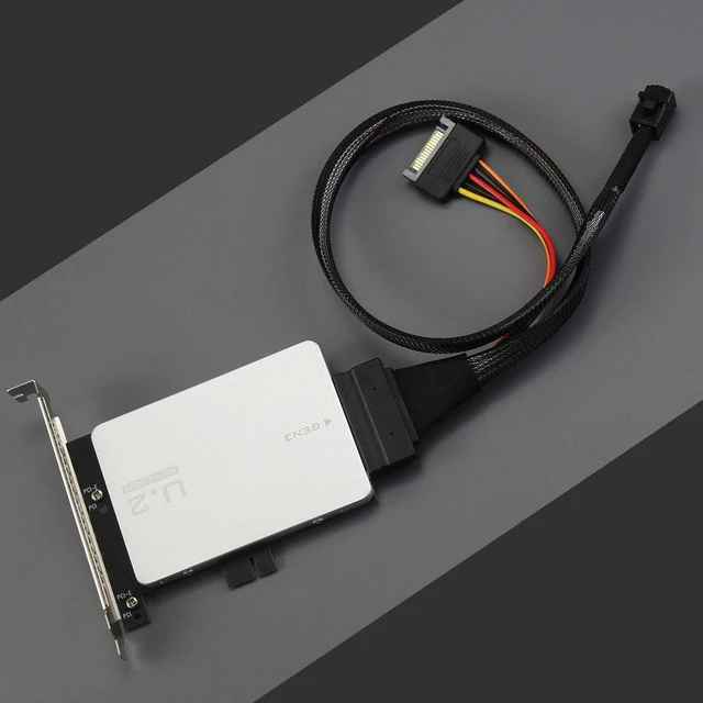 Alt view image 6 of 7 - 12G Mini-SAS(SFF-8643) to U.2 (SFF-8639) NVMe SSD Cable 0.5M with U.2 SSD Mounting Bracket (PCI-SFF8643)