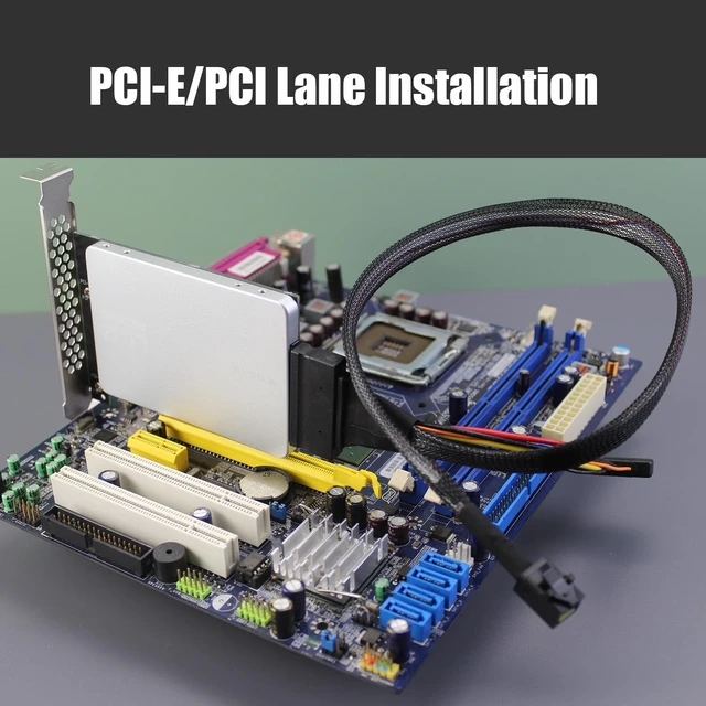 Alt view image 7 of 7 - 12G Mini-SAS(SFF-8643) to U.2 (SFF-8639) NVMe SSD Cable 0.5M with U.2 SSD Mounting Bracket (PCI-SFF8643)