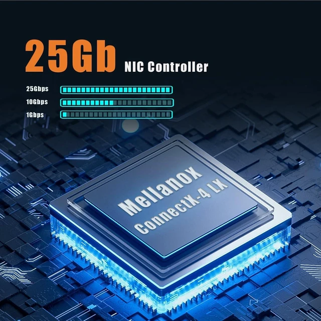 Alt view image 4 of 7 - 4-Port 25Gb PCIe Network Card, ConnectX-4 Lx, 100G Aggregate