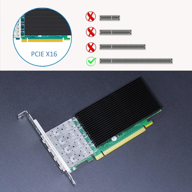 Alt view image 6 of 7 - 4-Port 25Gb PCIe Network Card, ConnectX-4 Lx, 100G Aggregate
