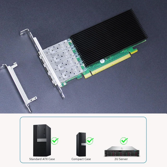 Alt view image 5 of 7 - 4-Port 25Gb PCIe Network Card, ConnectX-4 Lx, 100G Aggregate