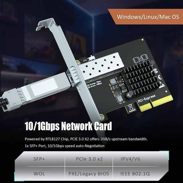 Alt view image 2 of 7 - LE8127F1(X4) 10Gb SFP+ PCIe 3.0 x2 Network Card