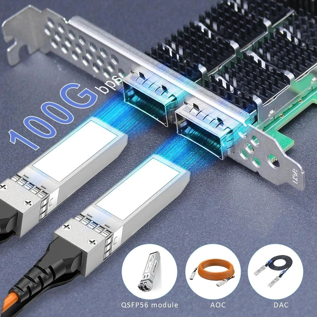 Alt view image 2 of 7 - 2-Port 100Gb QSFP56 NIC, ConnectX-6 Dx, PCIe 4.0 x16, RoCE