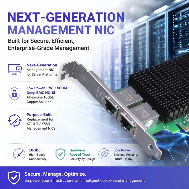 Alt view image 2 of 7 - ST7560 2-Port 10Gb PCIe Network Card, Intel E610-XAT2 RJ45
