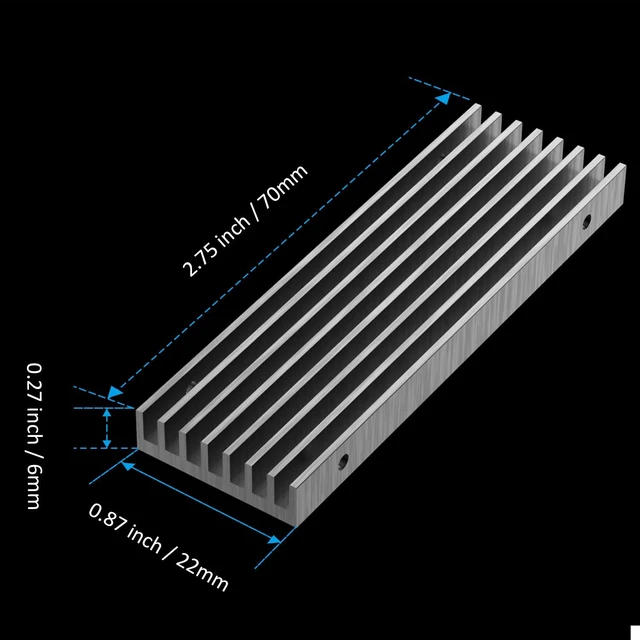 Alt view image 7 of 7 - 2-Pack M.2 SSD Heatsink for Single/Dual Sided NVMe/SATA SSD