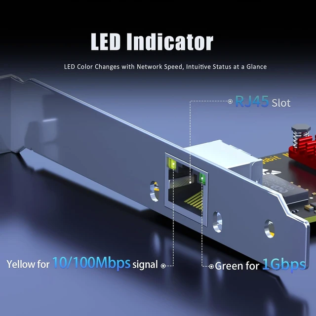 Alt view image 5 of 7 - LE8111H 1-Port Gigabit PCIe Network Card, RJ45 Ethernet NIC