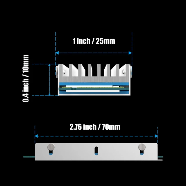 Alt view image 5 of 7 - M.2 SSD Heatsink for Single/Dual Sided NVMe/SATA SSD, Silver