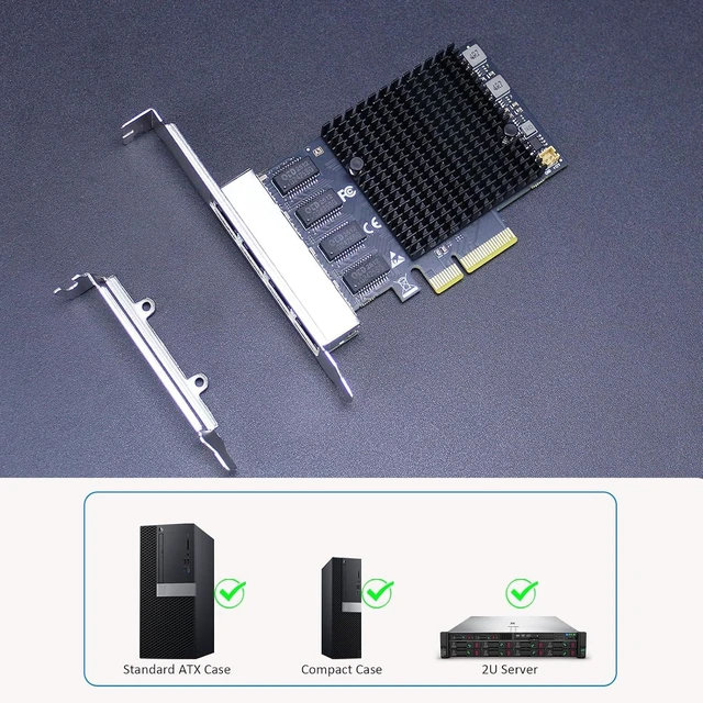 Alt view image 5 of 7 - LE8245(A3) 4-Port 2.5Gb PCIe Network Card, Quad RJ45 NIC