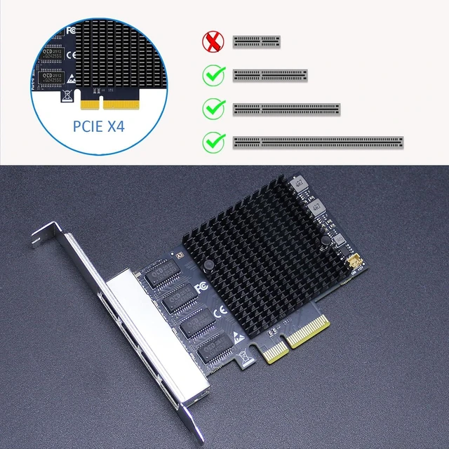 Alt view image 6 of 7 - LE8245(A3) 4-Port 2.5Gb PCIe Network Card, Quad RJ45 NIC