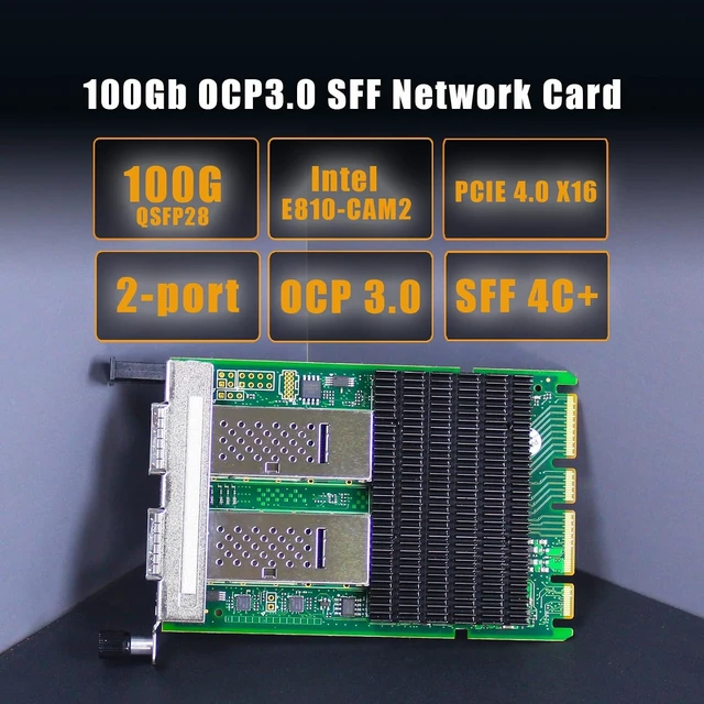 Alt view image 2 of 7 - ST7388 Dual-Port 100G QSFP28 PCIe 4.0 Network Card, Intel E810