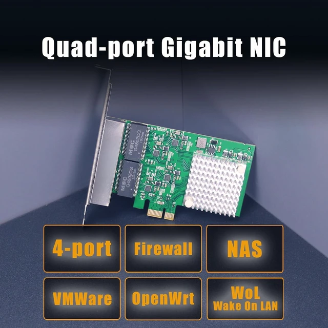 Alt view image 2 of 7 - ST7314 4-Port Gigabit PCIe Network Card, Quad RJ45 NIC