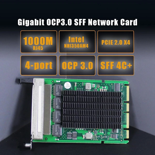 Alt view image 2 of 7 - ST7397 Quad-Port Gigabit RJ45 PCIe Network Card, Intel I350