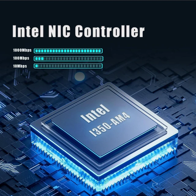 Alt view image 4 of 7 - ST7397 Quad-Port Gigabit RJ45 PCIe Network Card, Intel I350