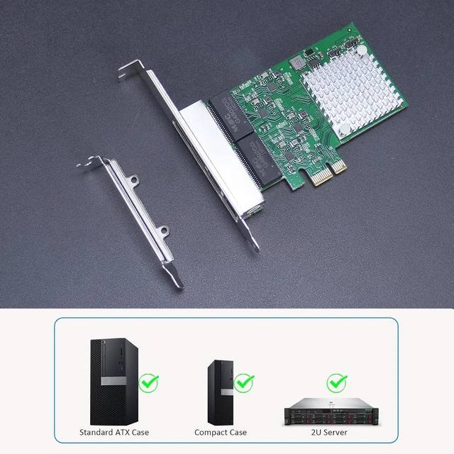 Alt view image 5 of 7 - ST7314 4-Port Gigabit PCIe Network Card, Quad RJ45 NIC