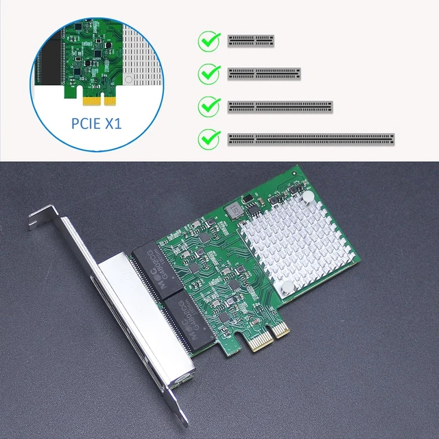 Alt view image 6 of 7 - ST7314 4-Port Gigabit PCIe Network Card, Quad RJ45 NIC