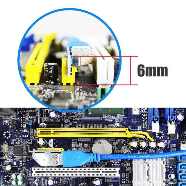 Alt view image 4 of 7 - UEX101 600mm PCIe 3.0 X1 Riser Cable for PCIe WiFi Card, M.2 PCIe Card, Firewire Card, USB PCIe Card, Sound Card, etc