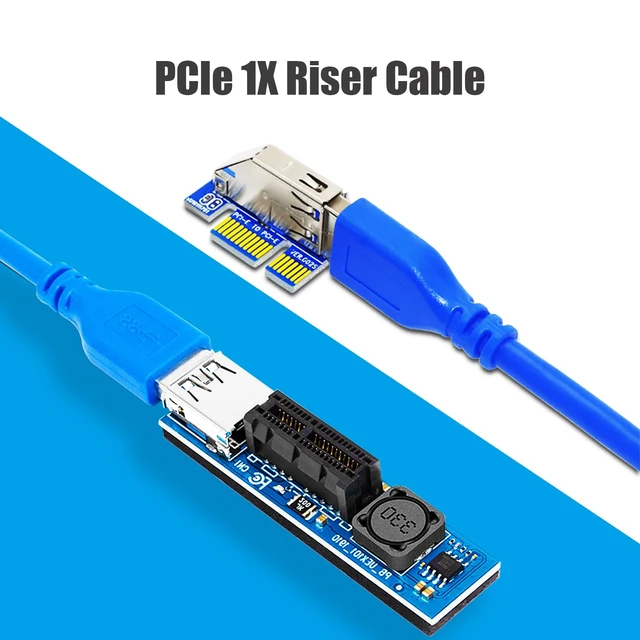Alt view image 2 of 7 - UEX101 600mm PCIe 3.0 X1 Riser Cable for PCIe WiFi Card, M.2 PCIe Card, Firewire Card, USB PCIe Card, Sound Card, etc