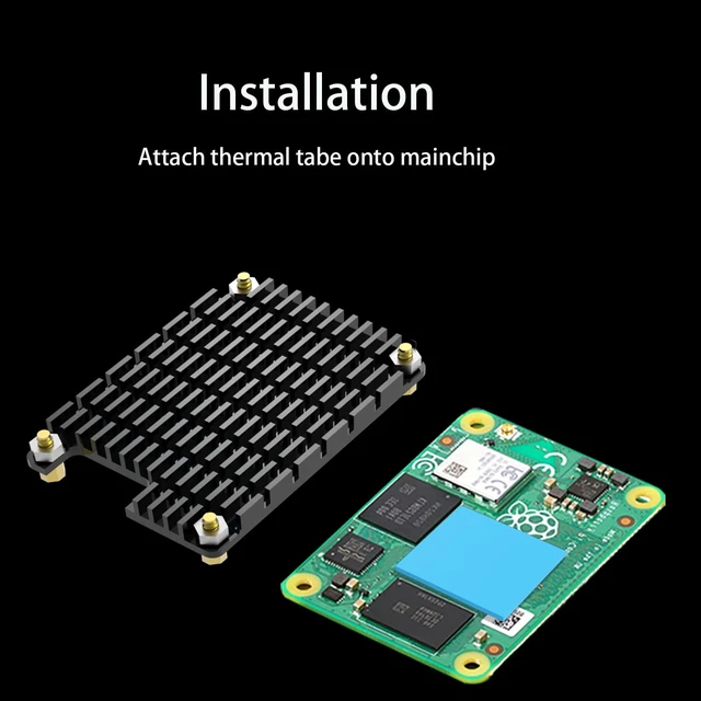 Alt view image 3 of 7 - Dedicated Aluminum Alloy Heatsink Kit for Raspberry Pi Module 4