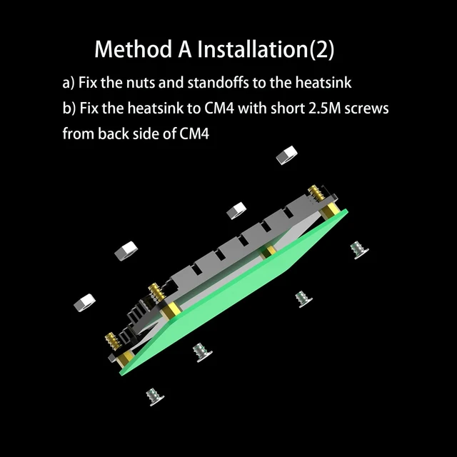 Alt view image 4 of 7 - Dedicated Aluminum Alloy Heatsink Kit for Raspberry Pi Module 4