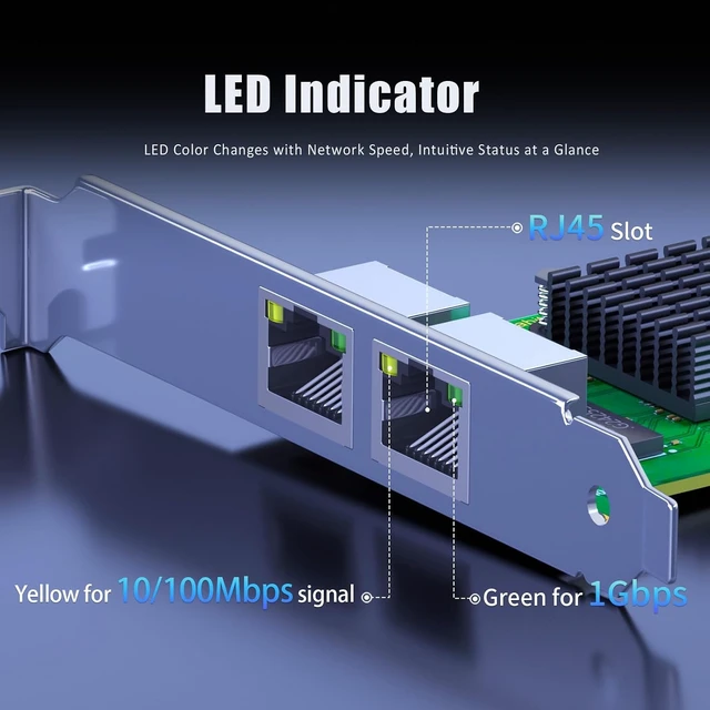Alt view image 5 of 7 - LE8102H 2-Port Gigabit PCIe Network Card, Dual RJ45 NIC