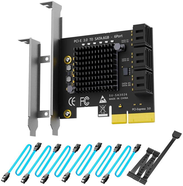 Main image of SA3026C 6 Port PCIe SATA Expansion Card, SATA III 6Gbps, ASM1166
