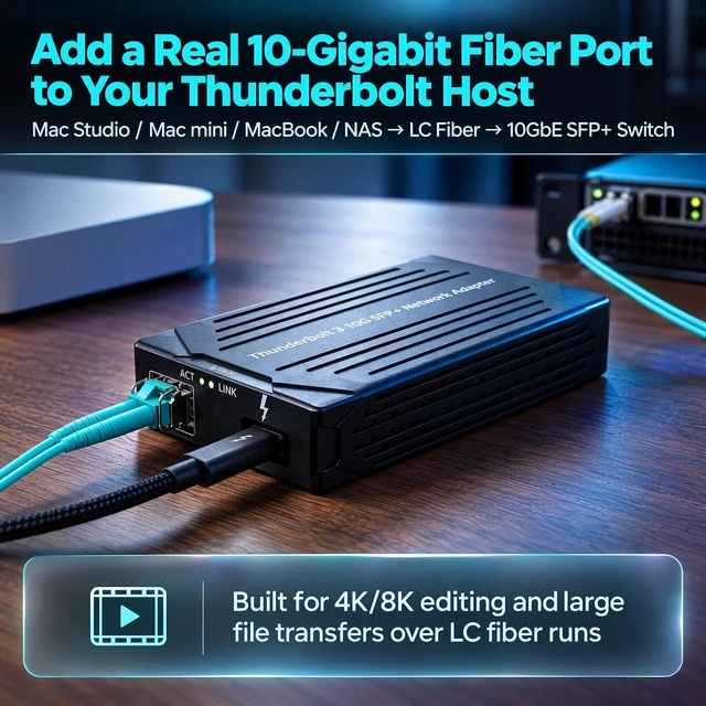 Alt view image 4 of 7 - ST7411 Thunderbolt 3 to 10Gb SFP+ Adapter, True 10Gbps PCIe