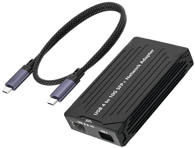 Main image of ST7464 USB4 to 10GbE SFP+ Network Adapter for NAS/PC/Mac, Compatible with Thunderbolt 5/4/3, Support macOS/Linux (Not Windows)