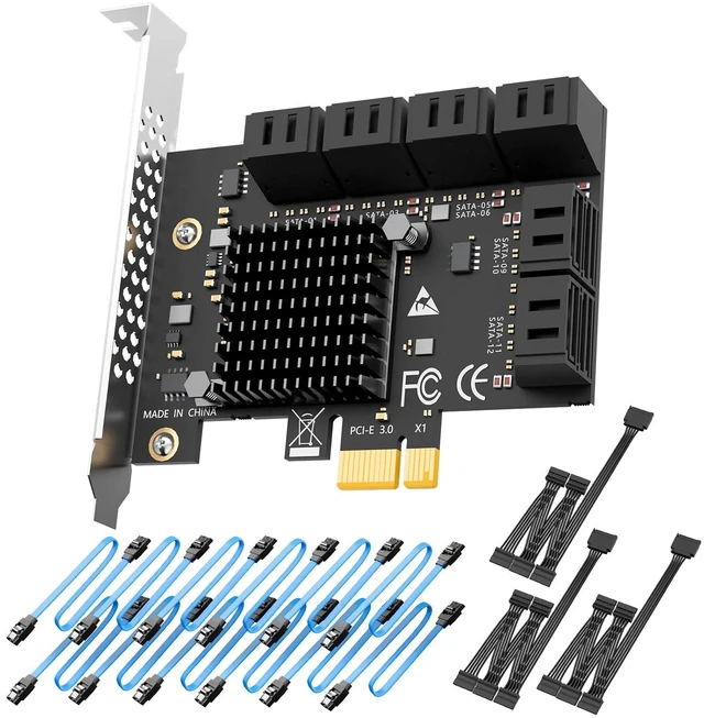 Main image of SA3112C 12 Port PCIe SATA Expansion Card, SATA III 6Gbps, ASM1064