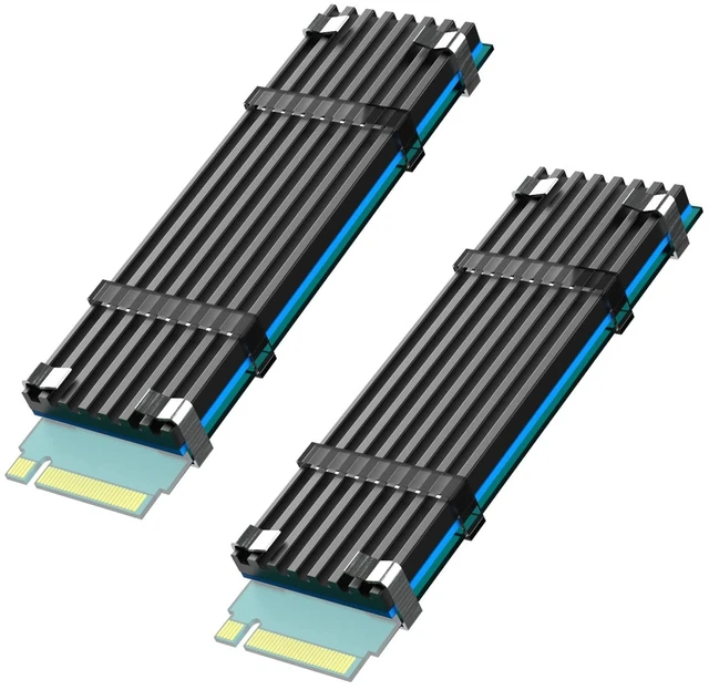 Main image of 2-Pack M.2 SSD Heatsink for 2280 NVMe/SATA SSD, Low-Profile