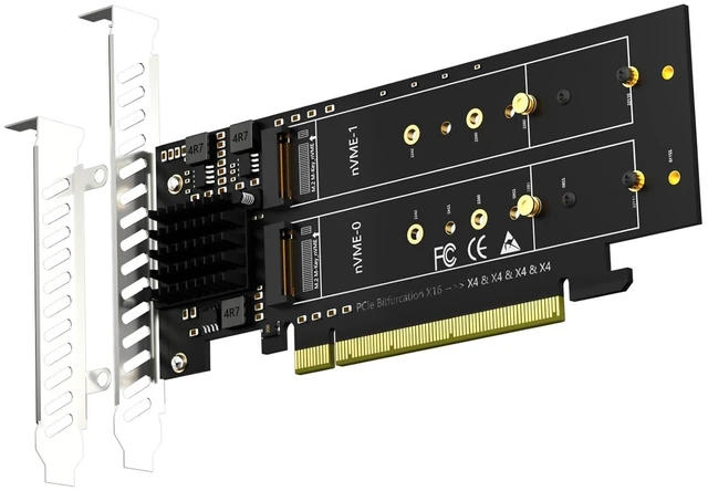 Main image of PA41 Quad M.2 NVMe to PCIe 4.0 X16 Adapter, Bifurcation Needed