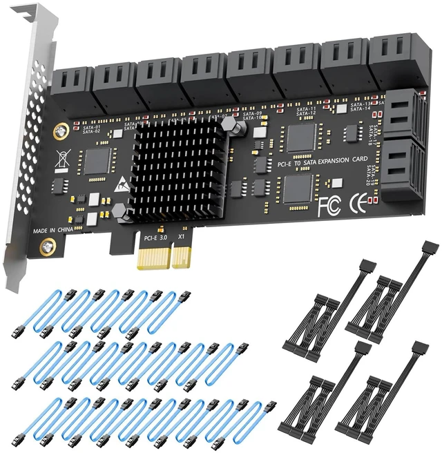 Main image of SA3120C 20 Port PCIe SATA Expansion Card, SATA III 6Gbps, ASM1064