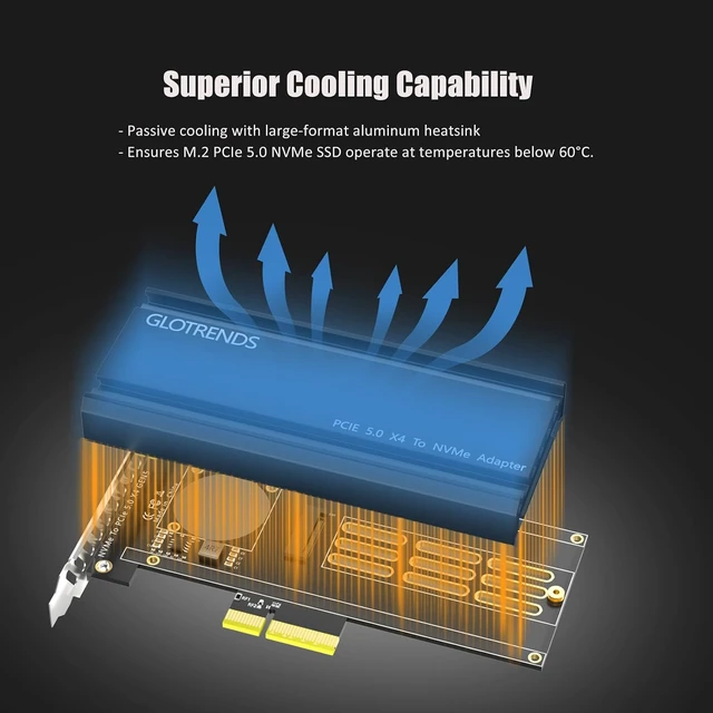 Alt view image 6 of 7 - PA18 M.2 NVMe to PCIe 5.0 X4 Adapter for M.2 NVMe SSD