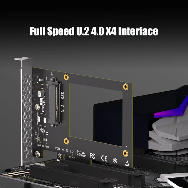Alt view image 4 of 7 - PU11 U.2 (SFF-8639) to PCIe 4.0 X4 Adapter, 2.5" U.2 SSD