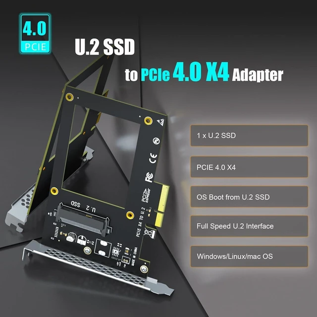 Alt view image 2 of 7 - PU11 U.2 (SFF-8639) to PCIe 4.0 X4 Adapter, 2.5" U.2 SSD