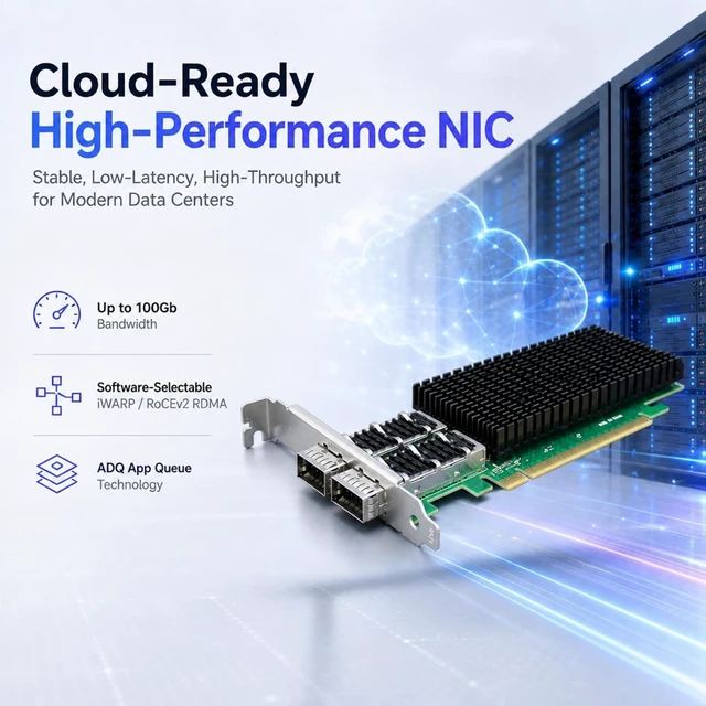 Alt view image 5 of 7 - ST7339 Dual 100GbE QSFP28 NIC, Intel E810-CAM2, PCIe 4.0 x16