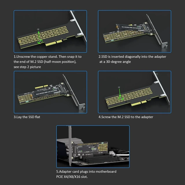 Alt view image 7 of 7 - PA22110 M.2 NVMe to PCIe 4.0 X4 Adapter for 22110 M.2 NVMe SSD