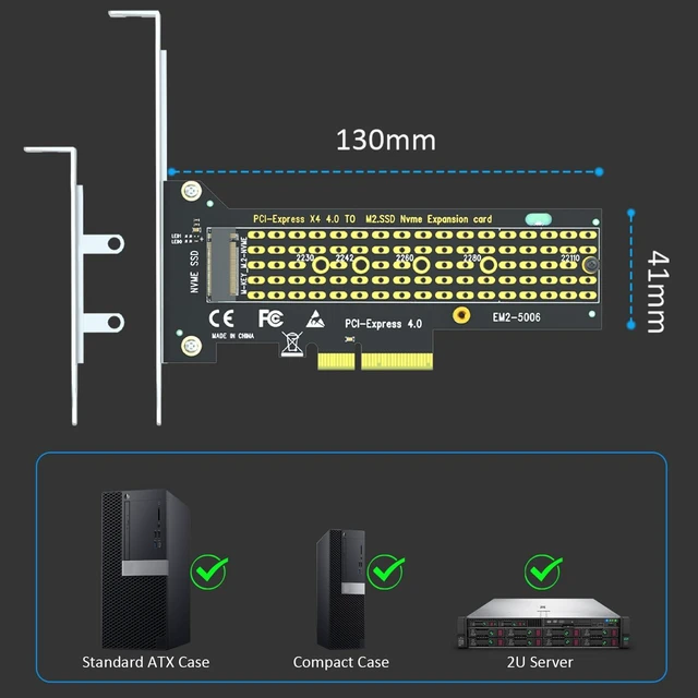 Alt view image 6 of 7 - PA22110 M.2 NVMe to PCIe 4.0 X4 Adapter for 22110 M.2 NVMe SSD