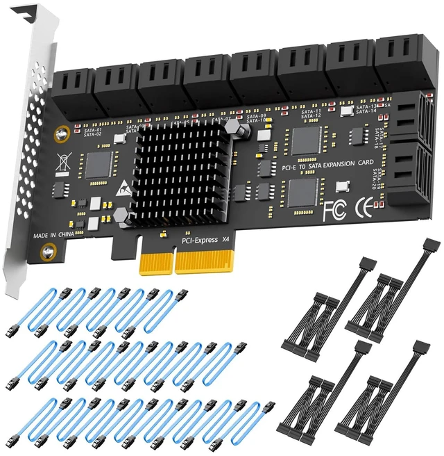 Main image of SA3220C 20 Port PCIe SATA Expansion Card, SATA III 6Gbps, ASM1164