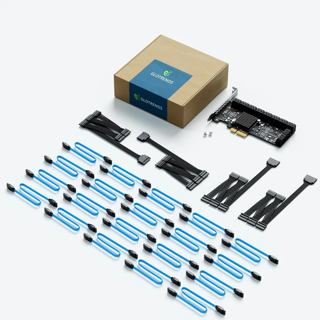 Alt view image 7 of 7 - SA3220C 20 Port PCIe SATA Expansion Card, SATA III 6Gbps, ASM1164