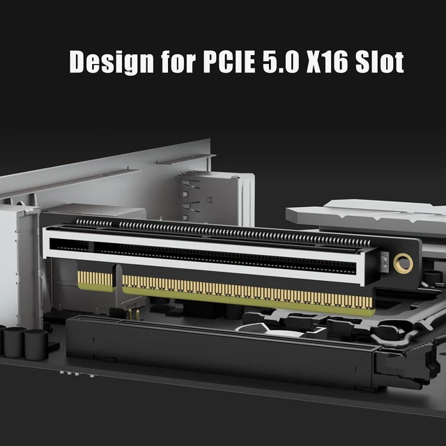 Alt view image 3 of 7 - PA17 PCIe 5.0 x16 Riser Adapter Card, Left Angle 0-270°, 1U/2U