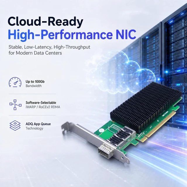 Alt view image 6 of 7 - ST7340 100GbE QSFP28 Network Card, Intel E810-CAM1, PCIe 4.0 x16