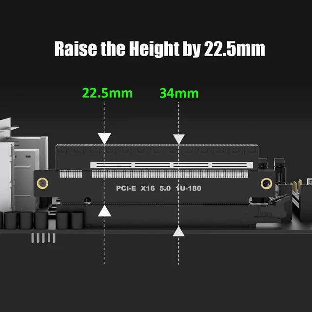 Alt view image 5 of 7 - PA17 PCIe 5.0 x16 Riser Adapter Card, Straight Angle, 1U/2U