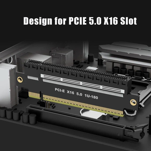 Alt view image 3 of 7 - PA17 PCIe 5.0 x16 Riser Adapter Card, Straight Angle, 1U/2U