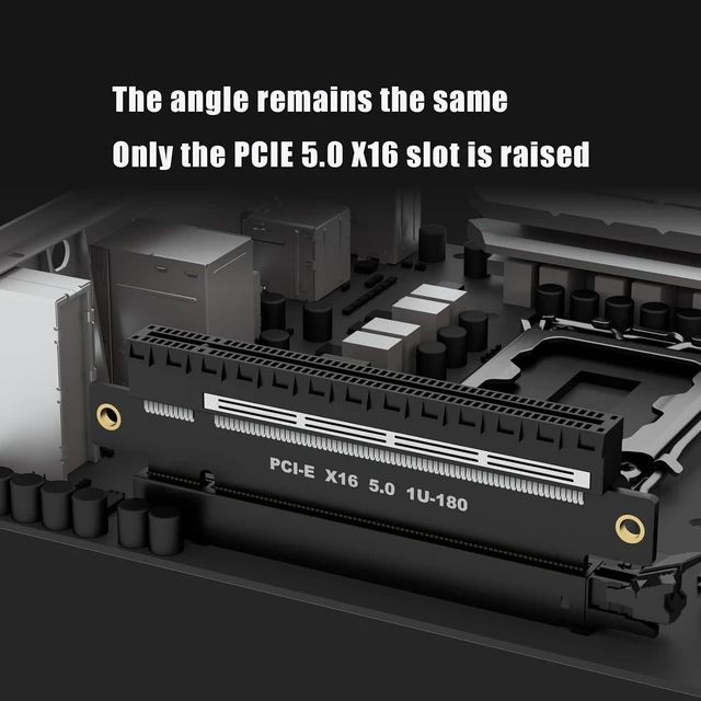 Alt view image 6 of 7 - PA17 PCIe 5.0 x16 Riser Adapter Card, Straight Angle, 1U/2U
